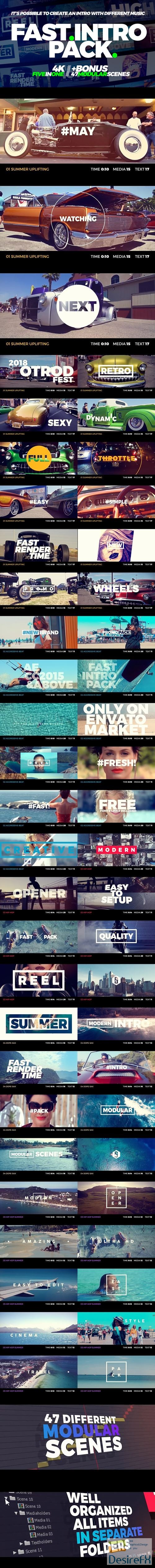 Videohive 22008950 Fast Intro Pack 5in1