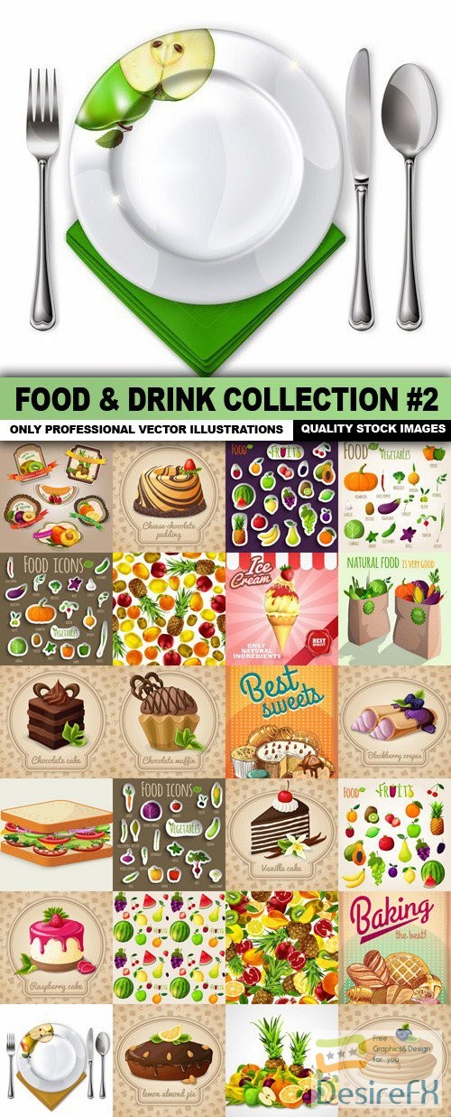 Food &amp; Drink Collection #2 - 25 Vectors