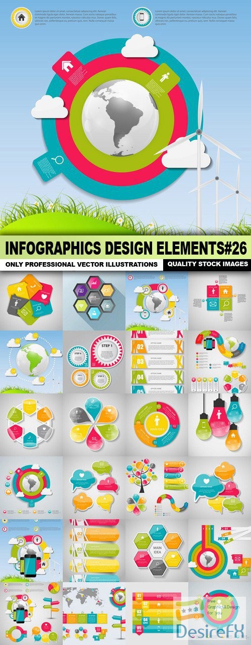 Infographics Design Elements#26 - 25 Vector