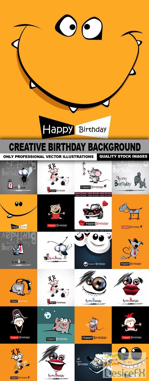 Creative Birthday Background - 25 Vector