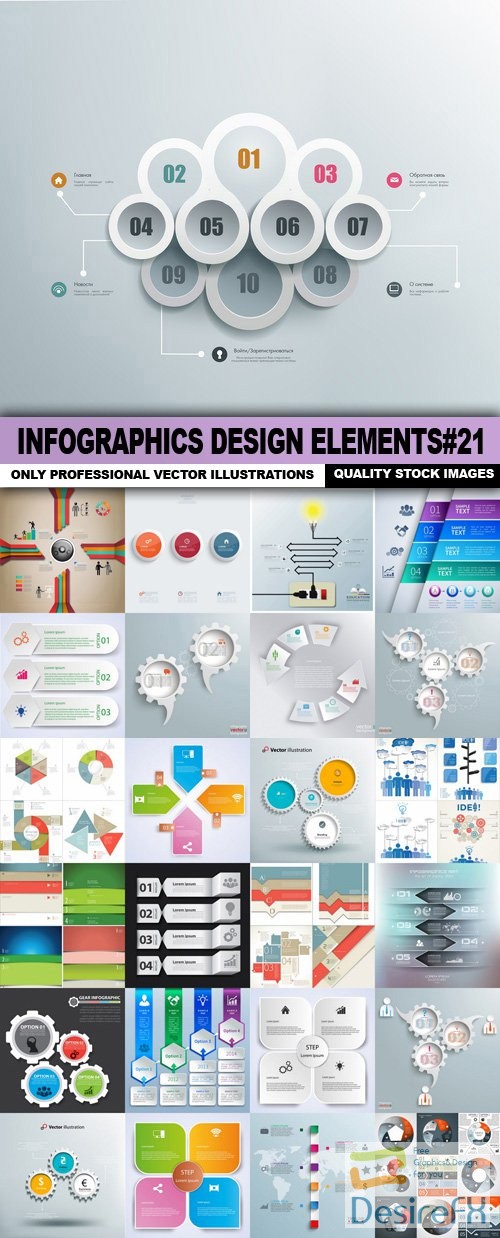 Infographics Design Elements#21 - 25 Vector