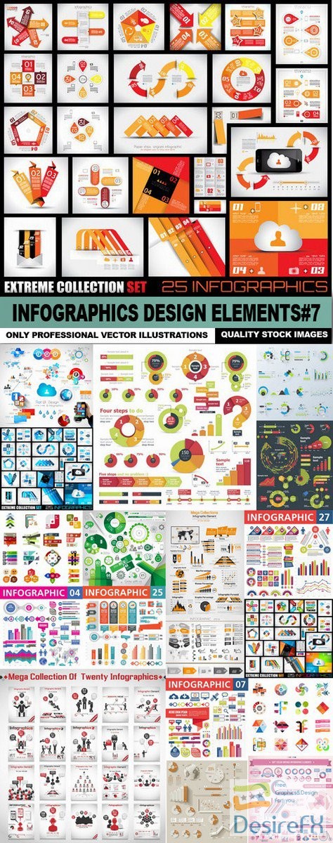Infographics Design Elements#7 - 25 Vector