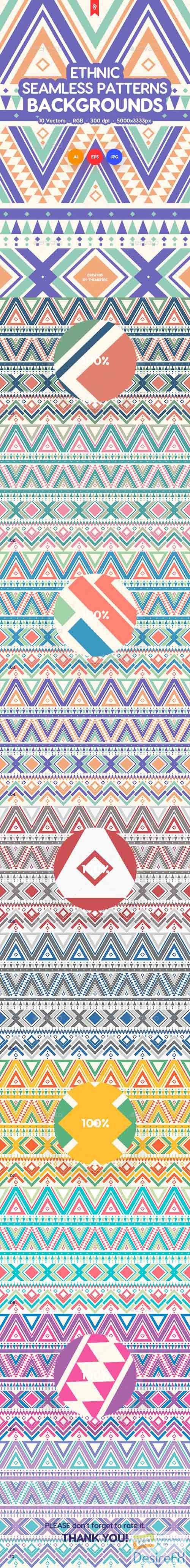 Ethnic Ornamental Seamless Patterns / Backgrounds 21871646