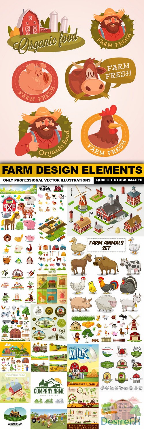 Farm Design Elements - 25 Vector