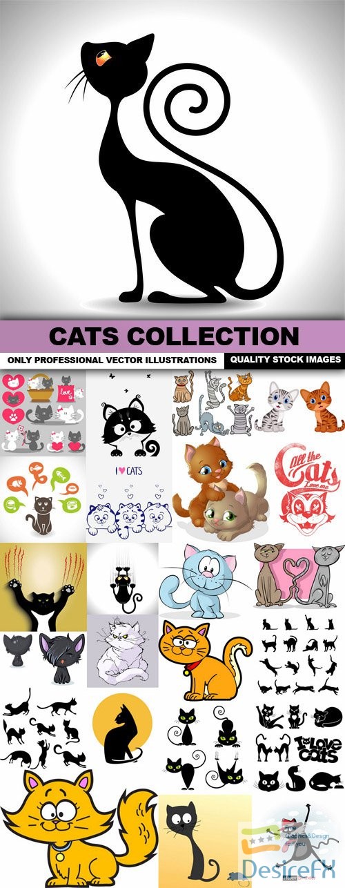 Cats Collection - 25 Vector