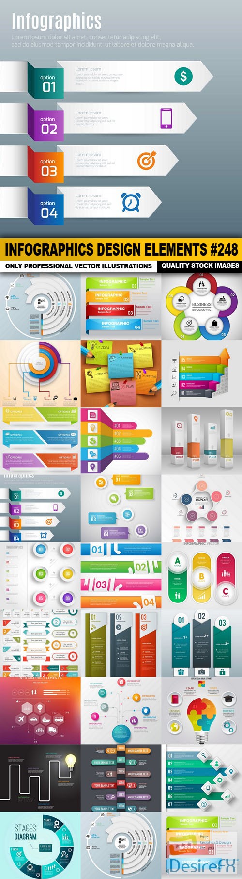 Infographics Design Elements #248 - 25 Vector