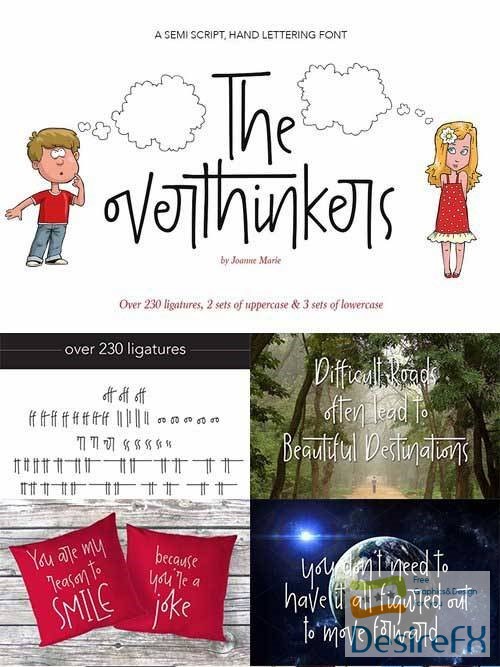 The overthinkers hand lettering font 2565802