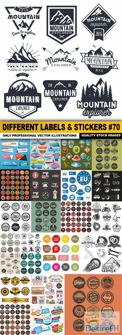 Different Labels &amp; Stickers #70 - 25 Vector