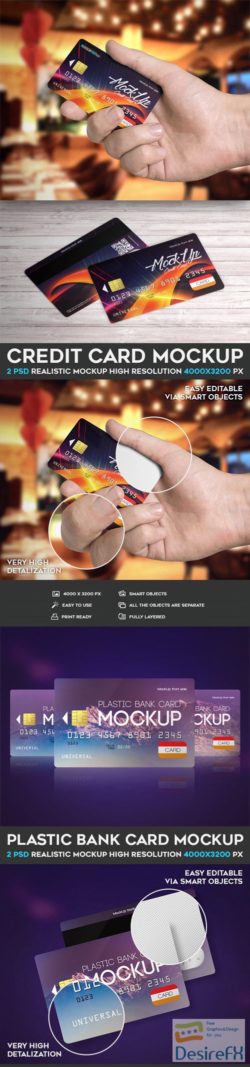 Credit Card - 4 PSD Mockups Collection