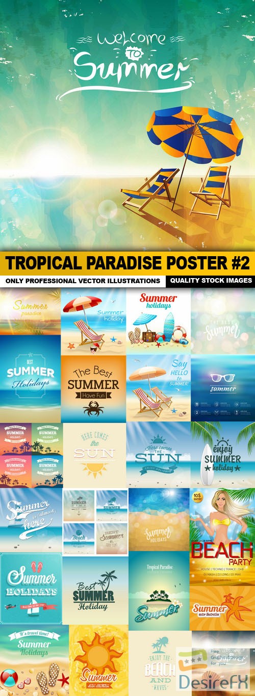 Tropical Paradise Poster #2 - 25 Vector