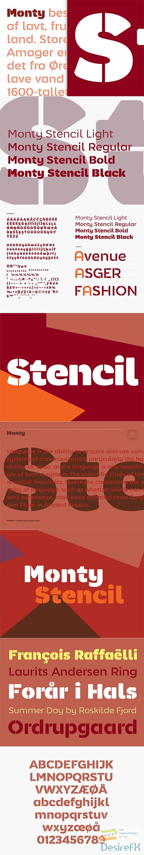 Monty Stencil Font