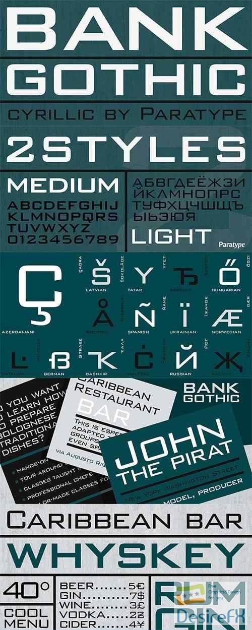 Bank Gothic font family