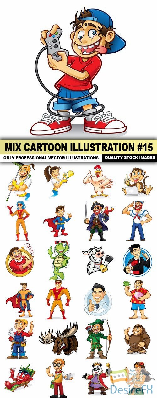 Mix Cartoon Illustration #15 - 25 Vector 2