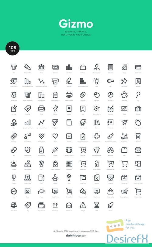 108 Gizmo Business Icons
