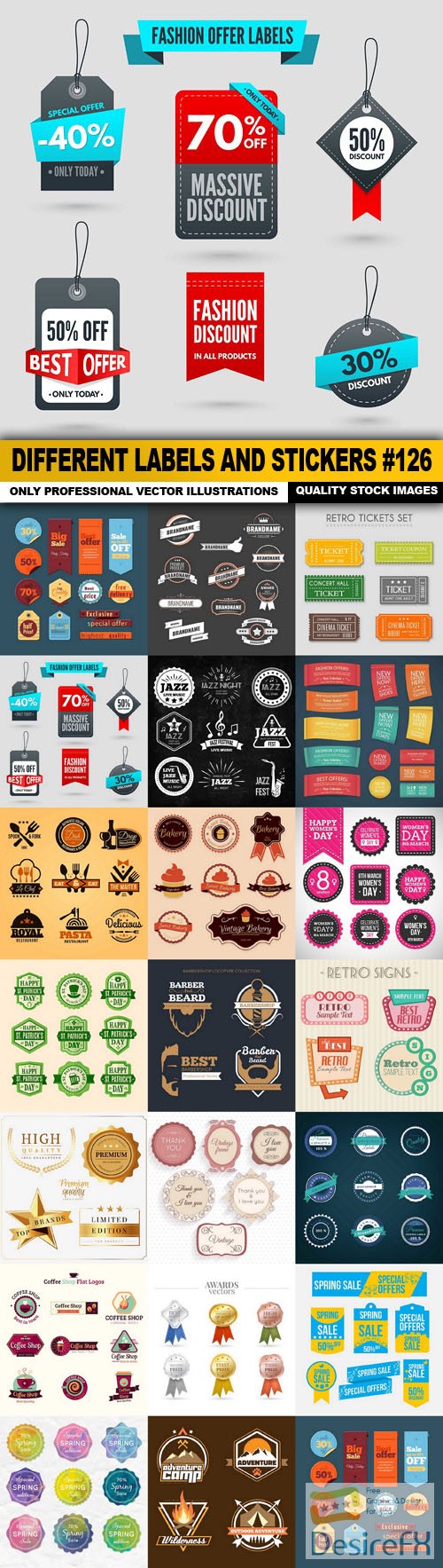 Different Labels And Stickers #126 - 20 Vector