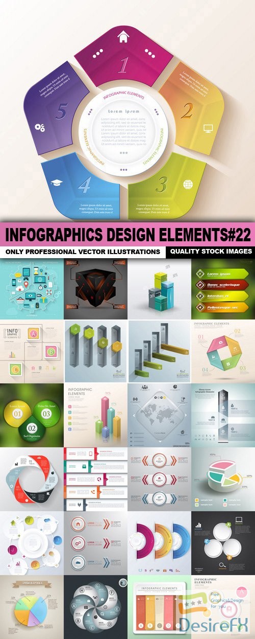 Infographics Design Elements#22 - 25 Vector