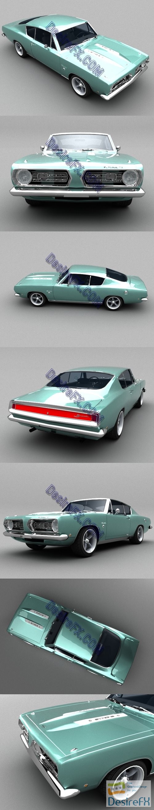 Plymouth Barracuda 1968 3D Model