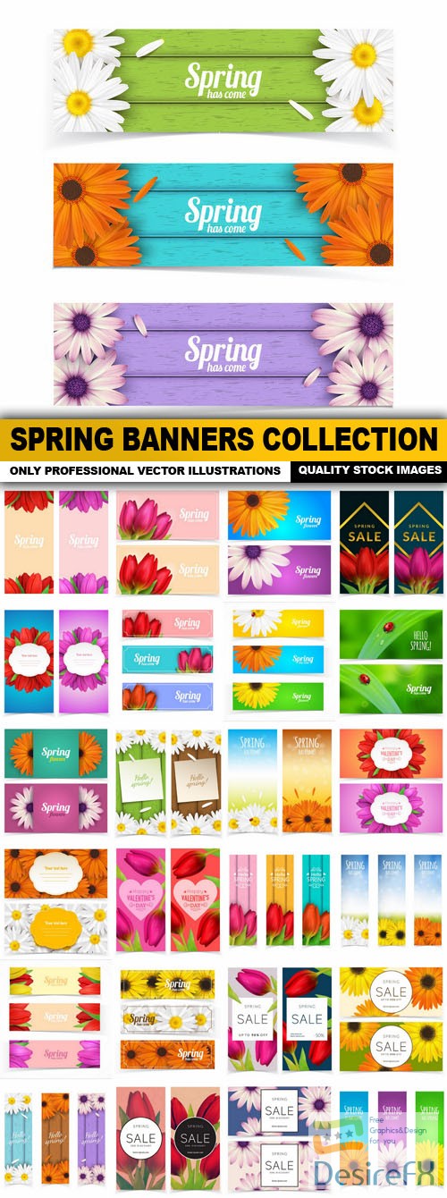 Spring Banners Collection - 25 Vector