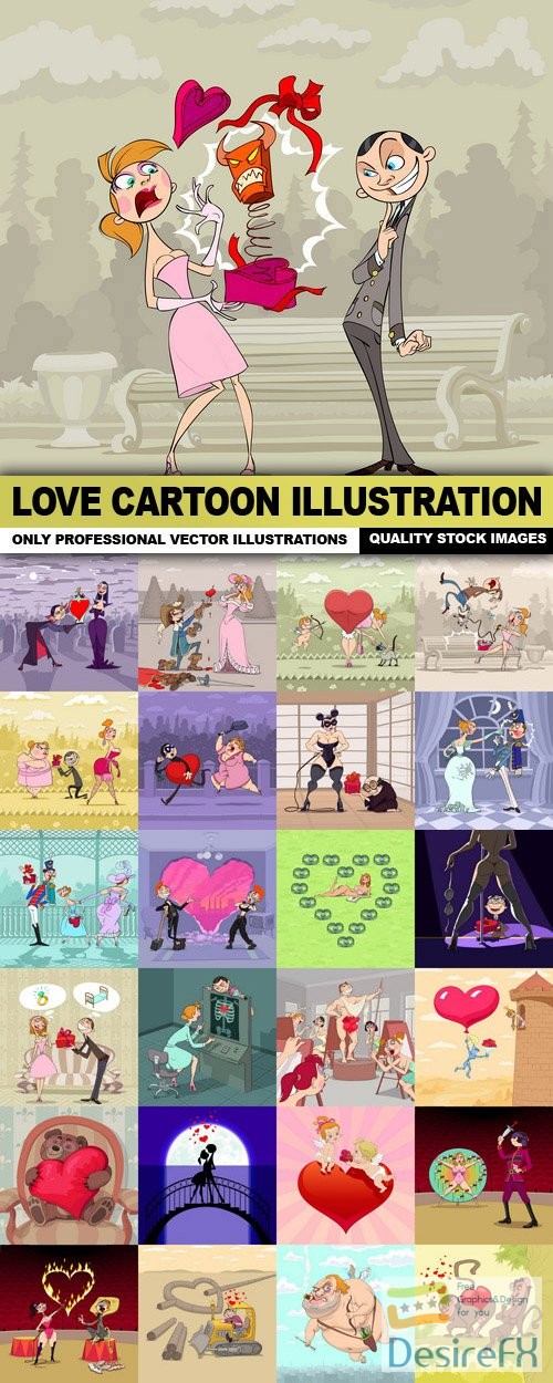 Love Cartoon Illustration - 25 Vectors