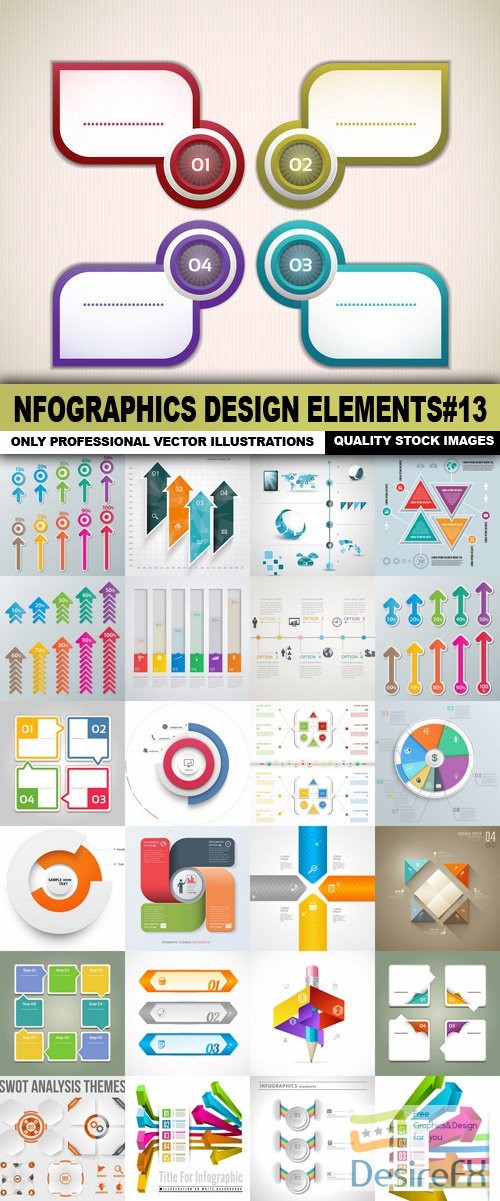 Infographics Design Elements#13 - 25 Vector