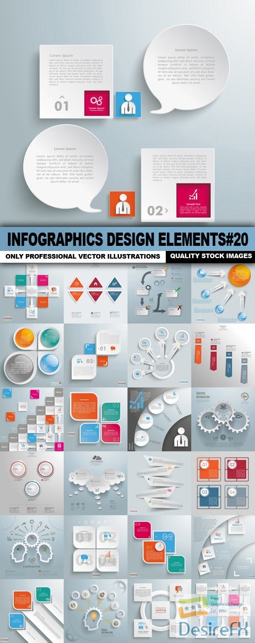 Infographics Design Elements#20 - 25 Vector