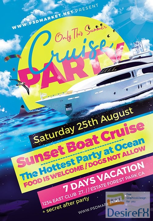 PSD Template - Cruise Party Flyer