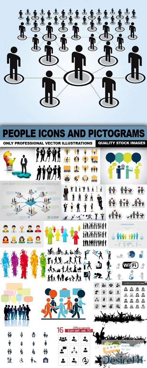 People Icons And Pictograms - 25 Vector