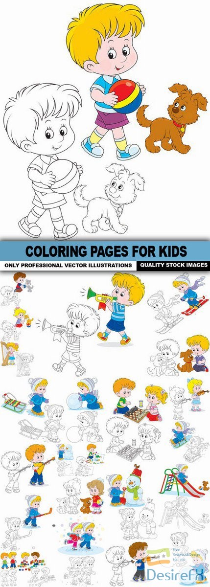 Coloring Pages For Kids - 25 Vector