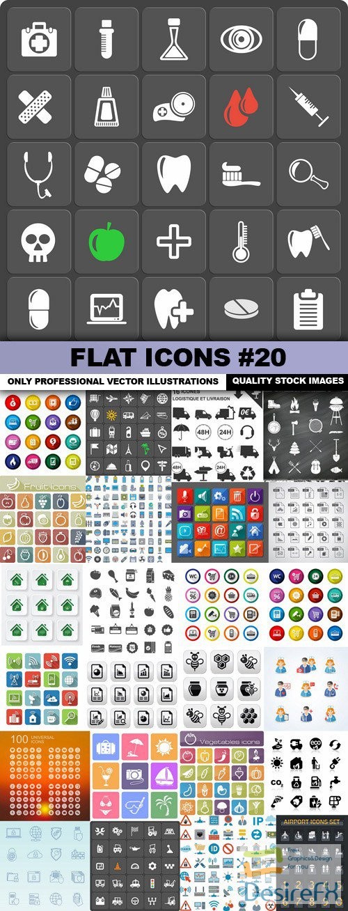 Flat Icons #20 - 25 Vectors