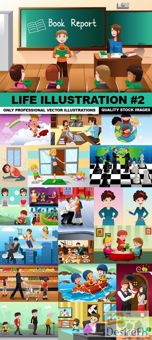 Life Illustration #2 - 25 Vector