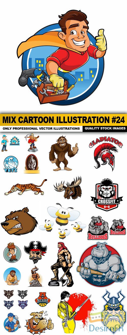Mix cartoon Illustration #24 - 25 Vector