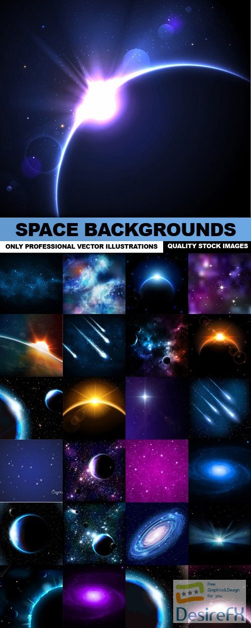 Space Backgrounds - 25 Vector