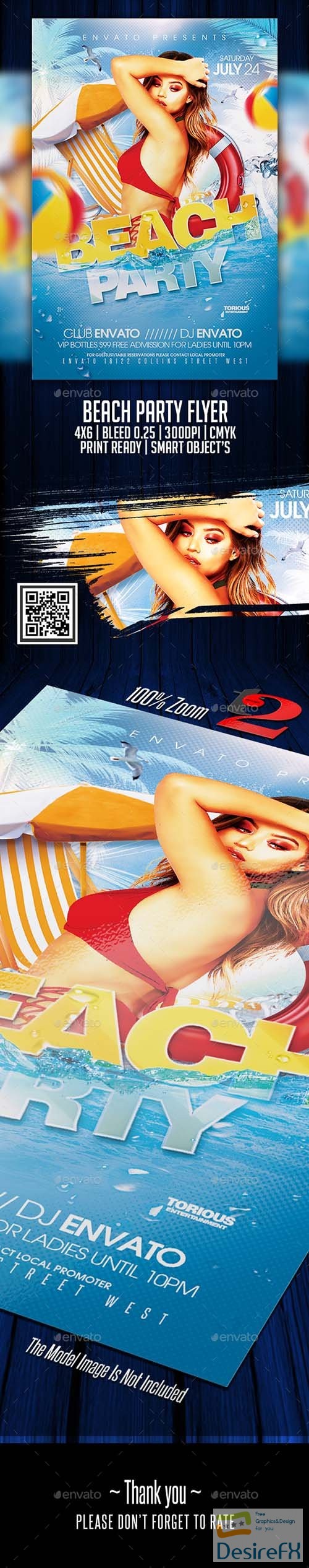 Beach Party Flyer Template 22193526