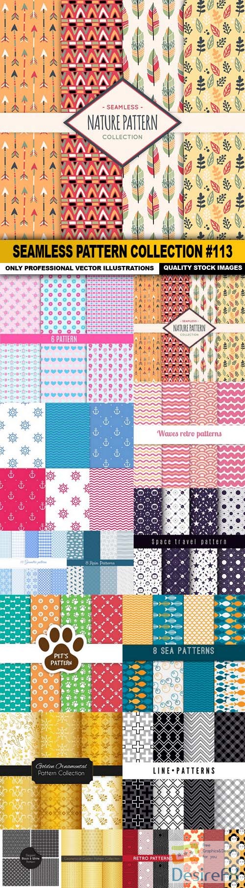 Seamless Pattern Collection #113 - 15 Vector