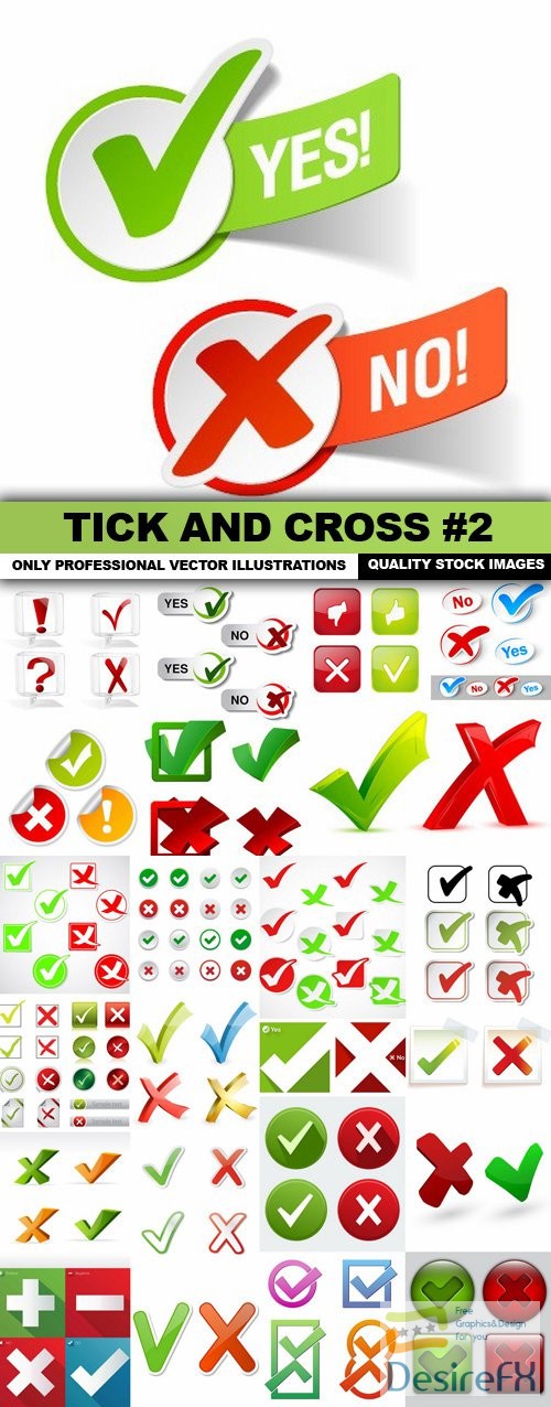 Tick And Cross #2 - 25 Vector