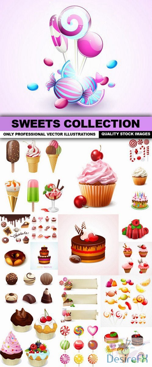 Sweets Collection - 24 Vector