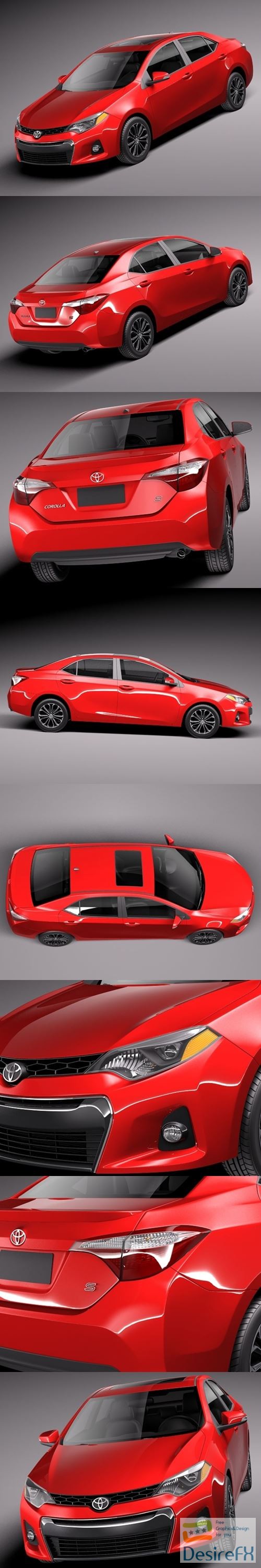 Toyota Corolla S 2014 USA 3D Model