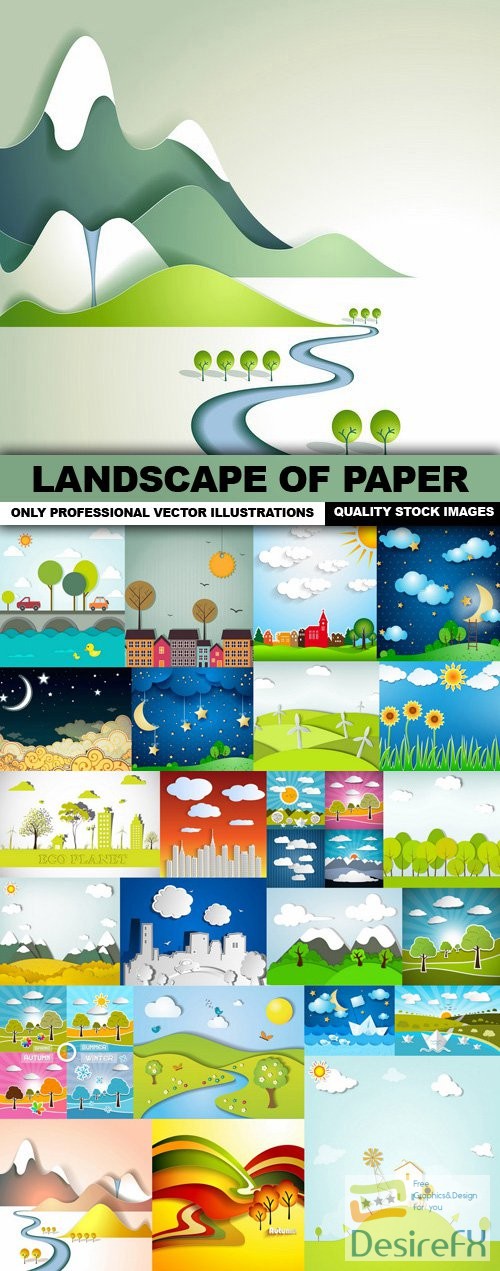 Landscape Of Paper - 25 Vector