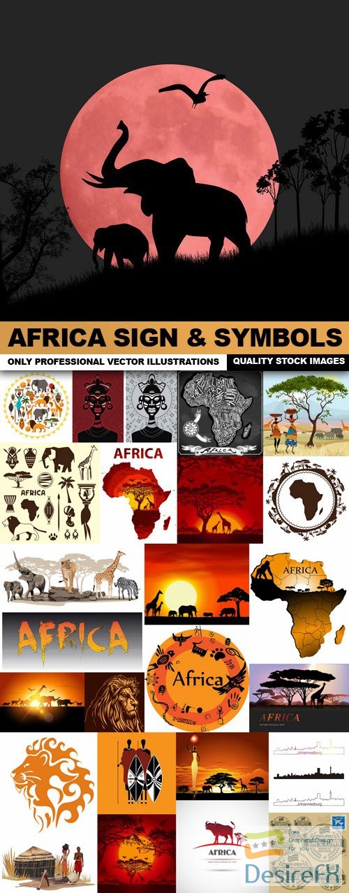 Africa Sign &amp; Symbols - 25 Vector