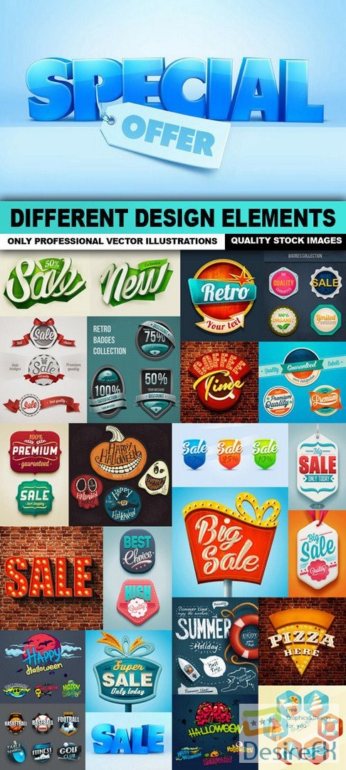 Download Different Design Elements - 25 Vector - DesireFX.COM