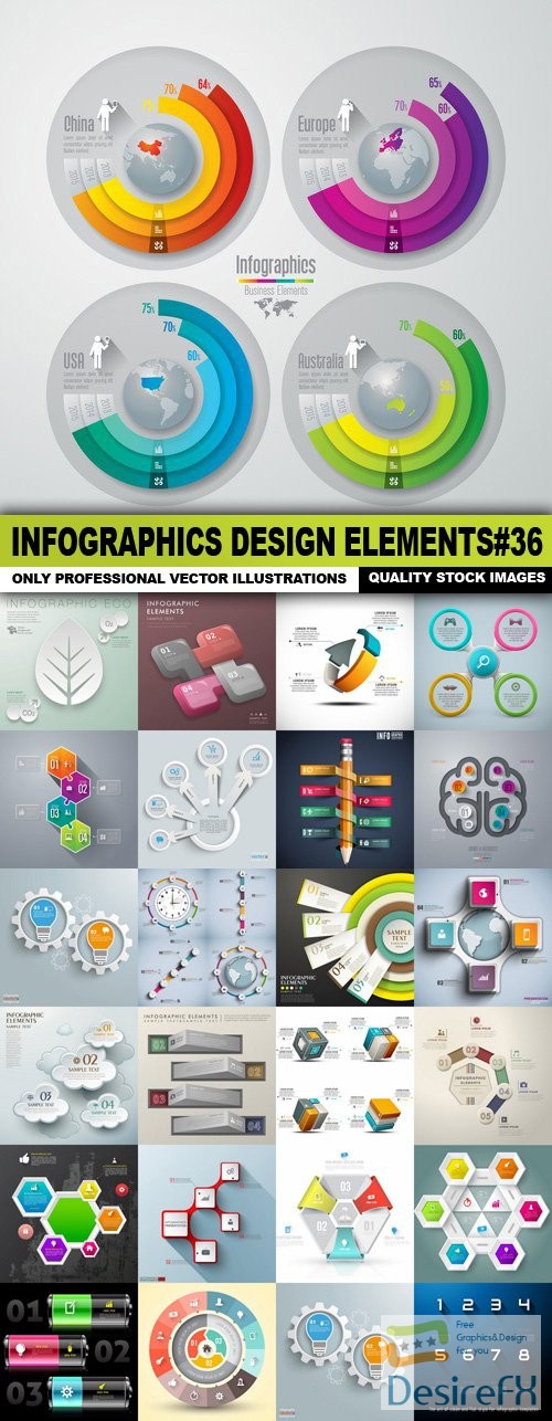 Infographics Design Elements#36 - 25 Vector