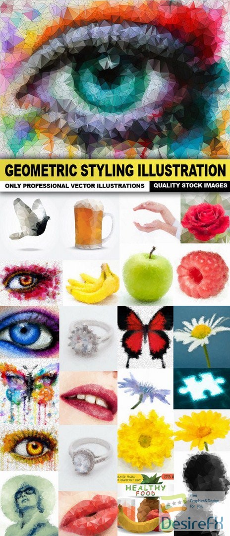 Geometric Styling Illustration - 25 Vector