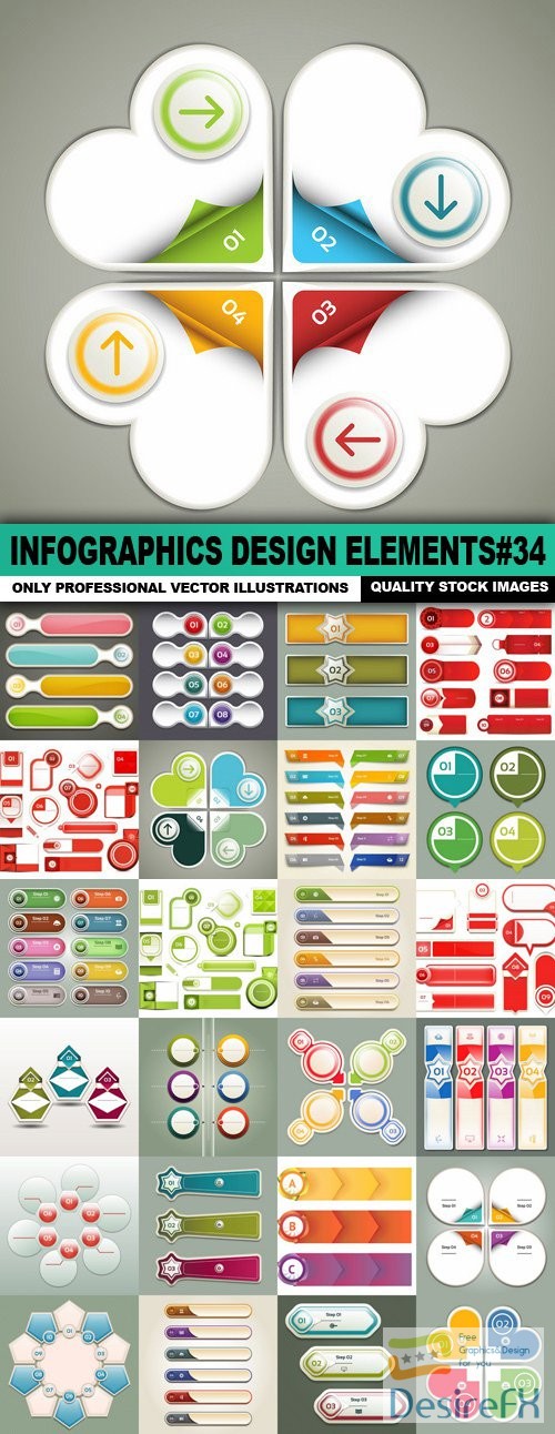 Infographics Design Elements#34 - 25 Vector