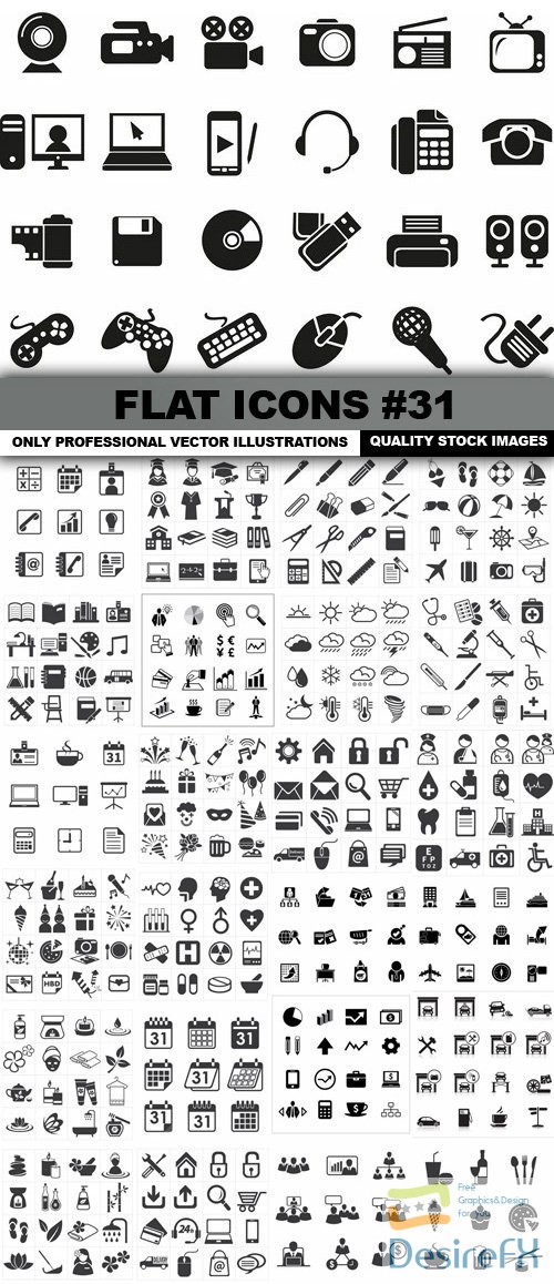 Flat Icons #31 - 25 Vectors
