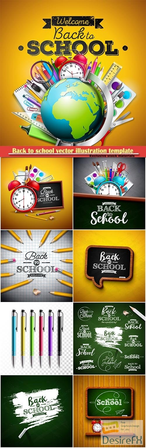 Back to school vector illustration template # 10