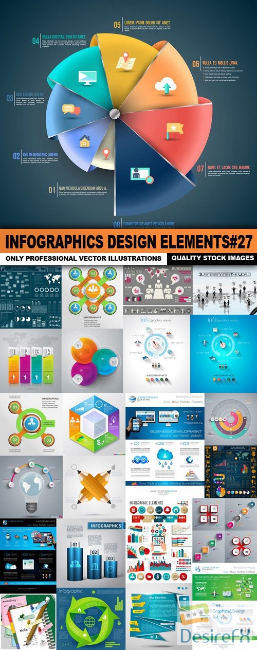 Infographics Design Elements#27 - 25 Vector