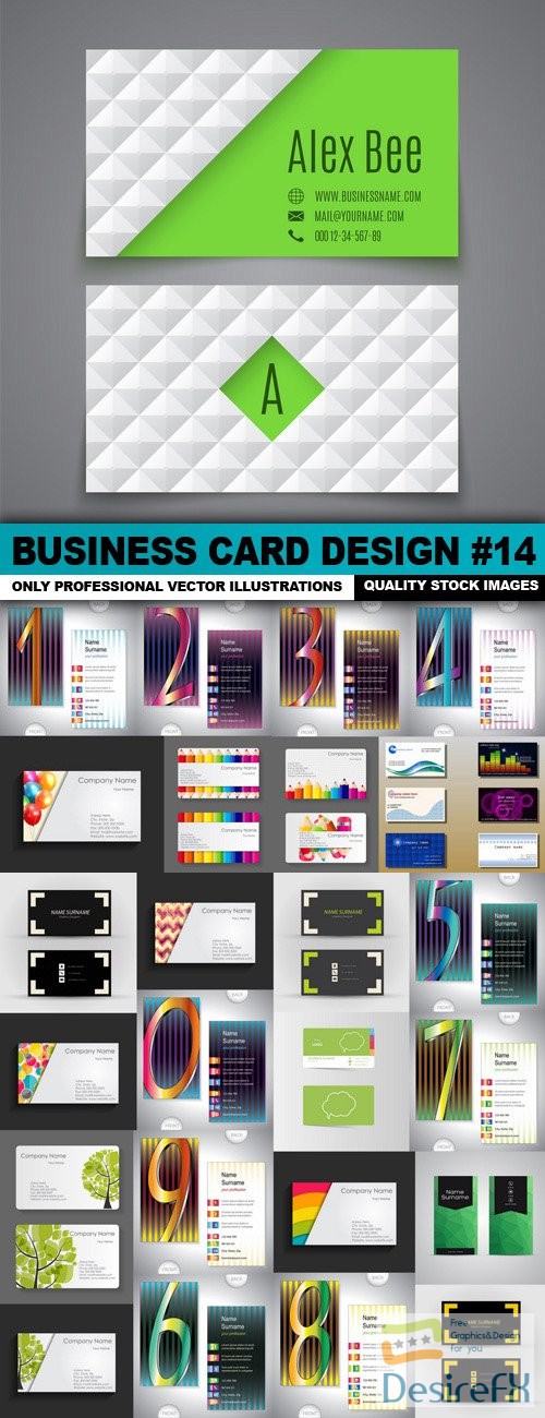 Business Card Design #14 - 25 Vector