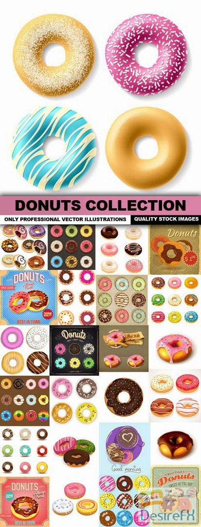 Donuts Collection - 25 Vector