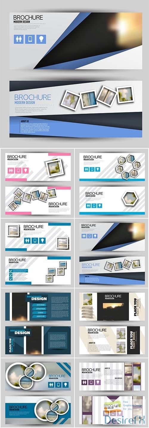 Set of banners for web and advertisement print out, vector horizontal flyer handout design