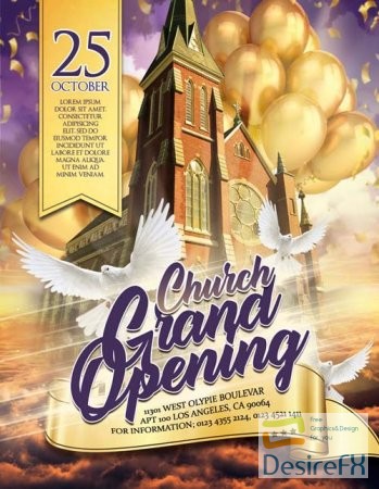 Church Grand Opening V25 2018 Flyer PSD Template